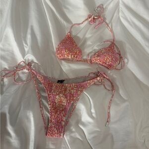 Triangl Swimwear Pink and Cream Floral Bikini